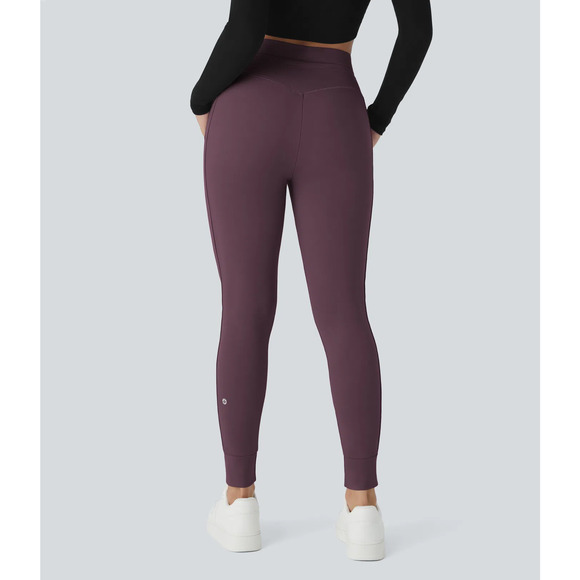 Halara Softlyzero HighWaisted Drawstring Full Length Joggers Dusky Purple L P - Picture 5 of 6